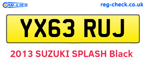 YX63RUJ are the vehicle registration plates.