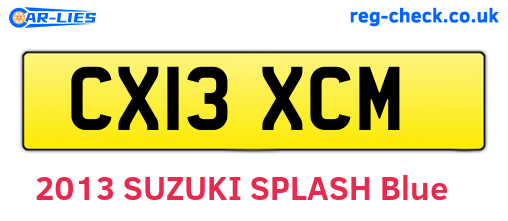 CX13XCM are the vehicle registration plates.