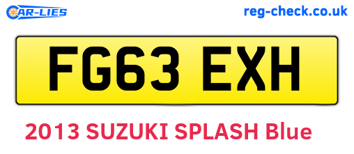FG63EXH are the vehicle registration plates.