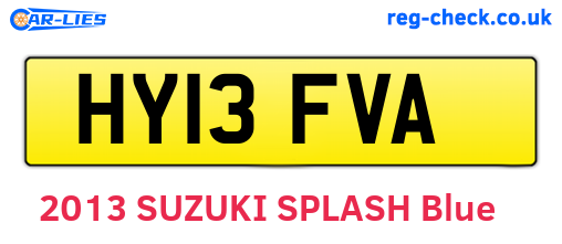 HY13FVA are the vehicle registration plates.