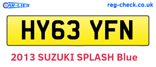 HY63YFN are the vehicle registration plates.