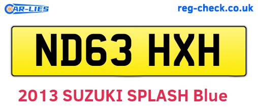 ND63HXH are the vehicle registration plates.