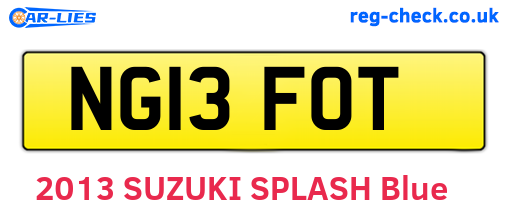 NG13FOT are the vehicle registration plates.