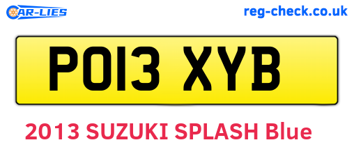 PO13XYB are the vehicle registration plates.