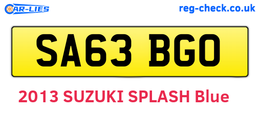 SA63BGO are the vehicle registration plates.