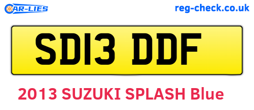 SD13DDF are the vehicle registration plates.