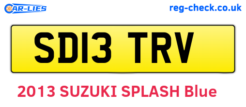 SD13TRV are the vehicle registration plates.