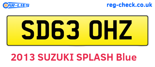 SD63OHZ are the vehicle registration plates.