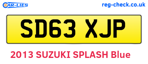 SD63XJP are the vehicle registration plates.