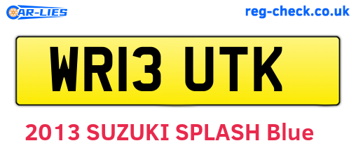 WR13UTK are the vehicle registration plates.