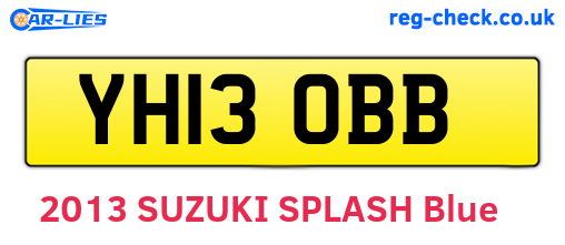 YH13OBB are the vehicle registration plates.