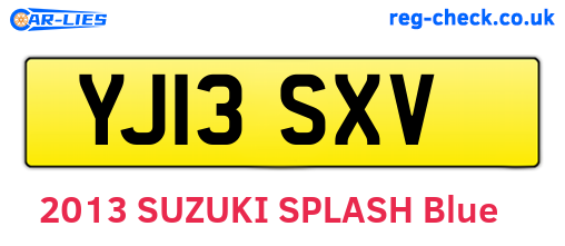 YJ13SXV are the vehicle registration plates.