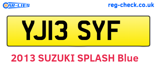 YJ13SYF are the vehicle registration plates.