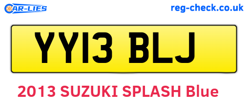 YY13BLJ are the vehicle registration plates.
