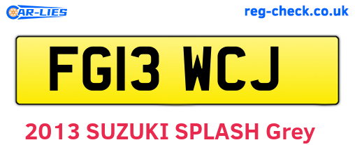 FG13WCJ are the vehicle registration plates.