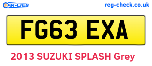 FG63EXA are the vehicle registration plates.