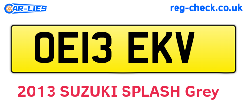 OE13EKV are the vehicle registration plates.