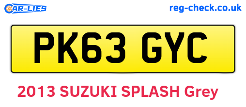 PK63GYC are the vehicle registration plates.