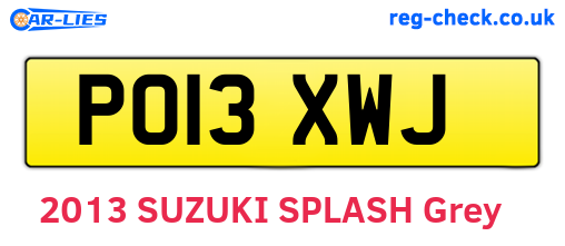 PO13XWJ are the vehicle registration plates.