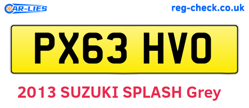 PX63HVO are the vehicle registration plates.