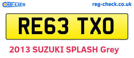 RE63TXO are the vehicle registration plates.