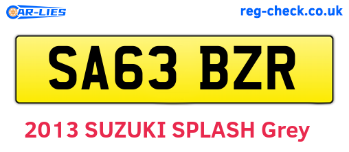 SA63BZR are the vehicle registration plates.