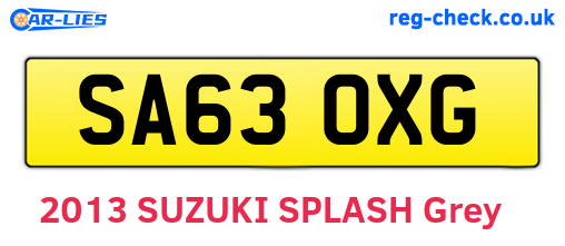 SA63OXG are the vehicle registration plates.