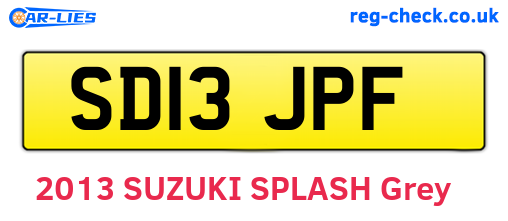 SD13JPF are the vehicle registration plates.