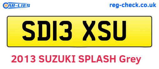 SD13XSU are the vehicle registration plates.