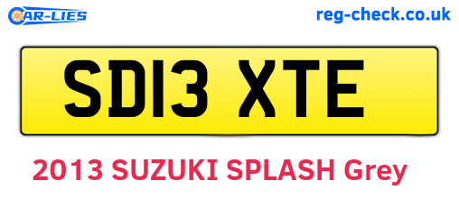 SD13XTE are the vehicle registration plates.