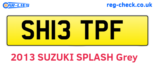 SH13TPF are the vehicle registration plates.