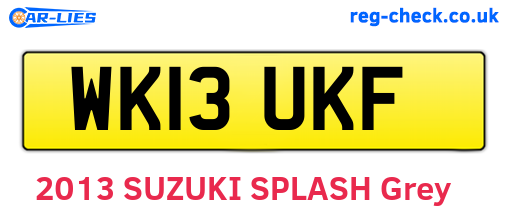 WK13UKF are the vehicle registration plates.