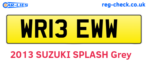 WR13EWW are the vehicle registration plates.