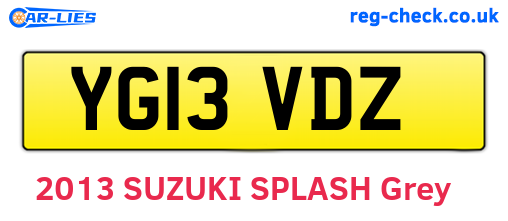 YG13VDZ are the vehicle registration plates.