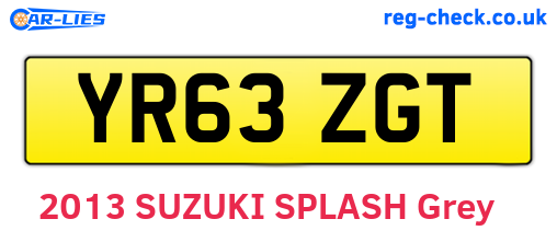 YR63ZGT are the vehicle registration plates.