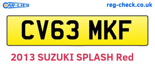 CV63MKF are the vehicle registration plates.