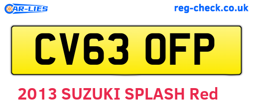 CV63OFP are the vehicle registration plates.