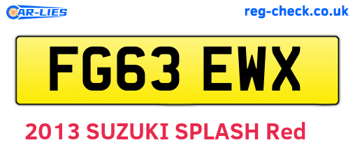 FG63EWX are the vehicle registration plates.