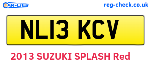 NL13KCV are the vehicle registration plates.