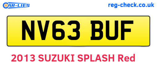 NV63BUF are the vehicle registration plates.