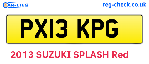 PX13KPG are the vehicle registration plates.