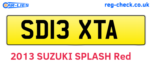 SD13XTA are the vehicle registration plates.