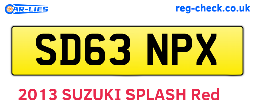 SD63NPX are the vehicle registration plates.