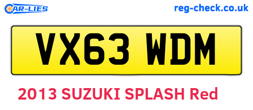 VX63WDM are the vehicle registration plates.