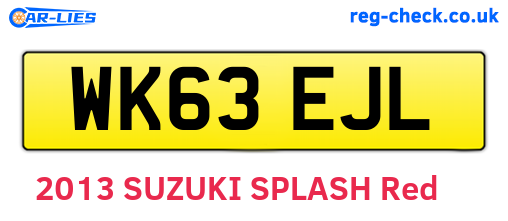 WK63EJL are the vehicle registration plates.