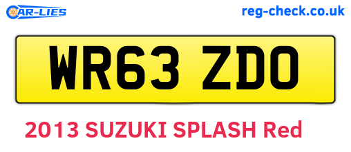 WR63ZDO are the vehicle registration plates.