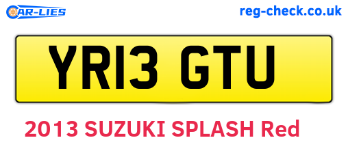 YR13GTU are the vehicle registration plates.