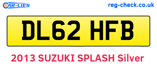 DL62HFB are the vehicle registration plates.