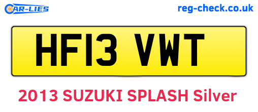 HF13VWT are the vehicle registration plates.