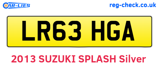 LR63HGA are the vehicle registration plates.